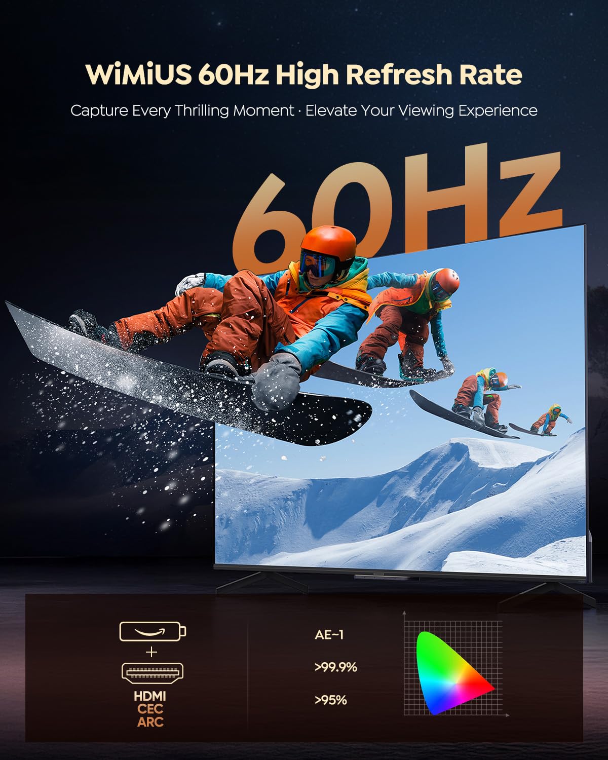 Smart Outdoor Projector with Built-In Apps WiFi Bluetooth & Auto Focus