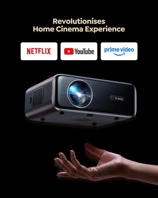 Smart Outdoor Projector with Built-In Apps WiFi Bluetooth & Auto Focus