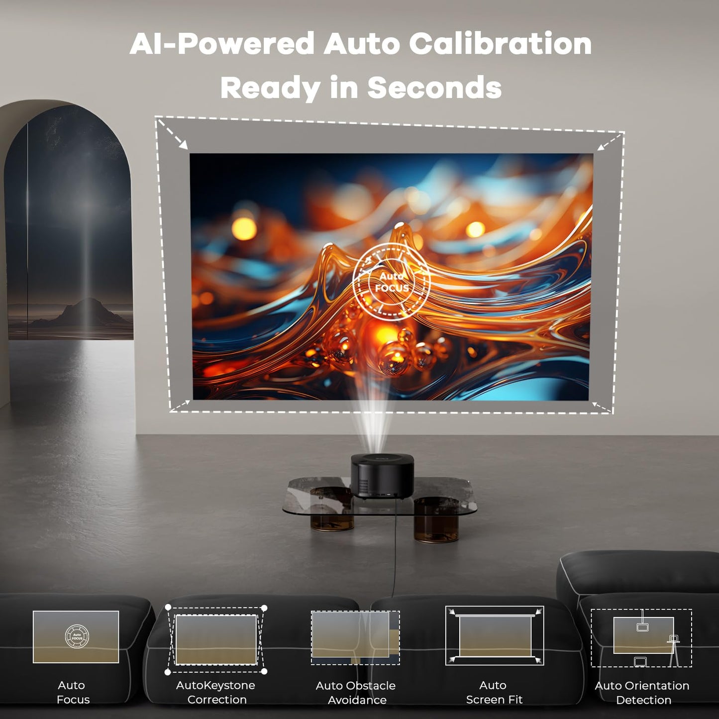 ONOAYO ONO5Pro 4K Smart Outdoor Projector with 60W Dolby Audio