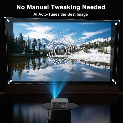 HAPPRUN Outdoor Projector 2500 ANSI Lumens Smart 4K Projector with WiFi 6