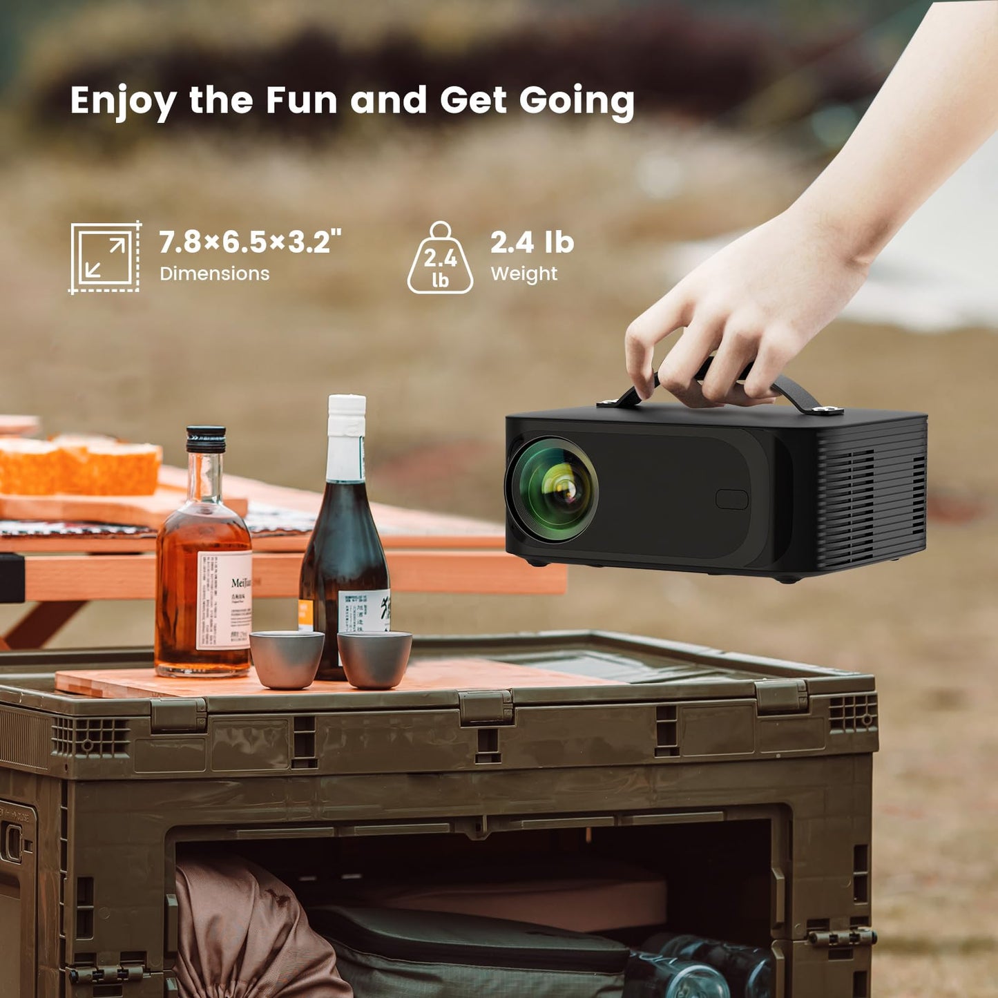 ONOAYO 4K Smart Outdoor Projector with Dolby Audio & Built-In Apps