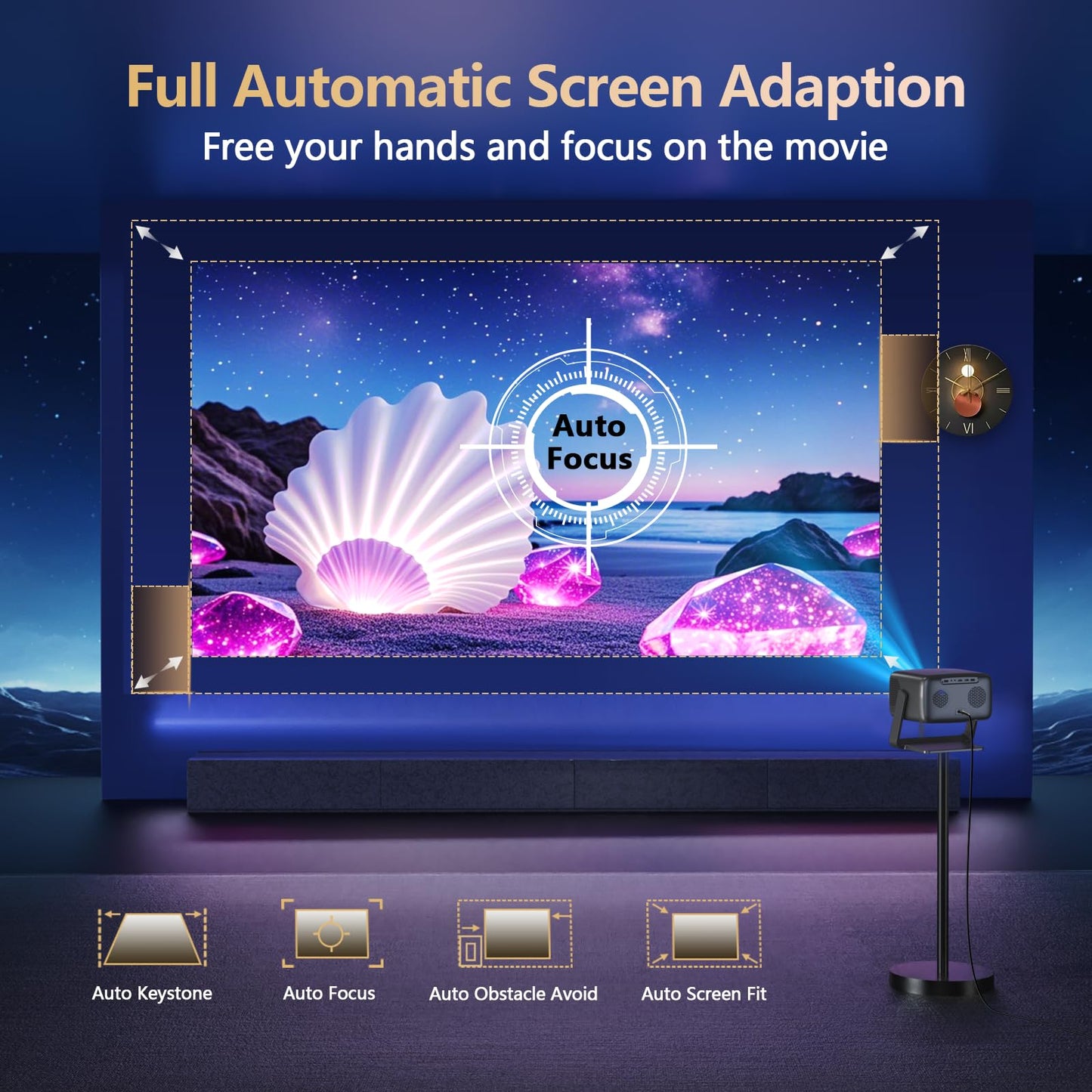 GO2 Short Throw 4K Outdoor Projector with Dolby Audio & Auto Keystone