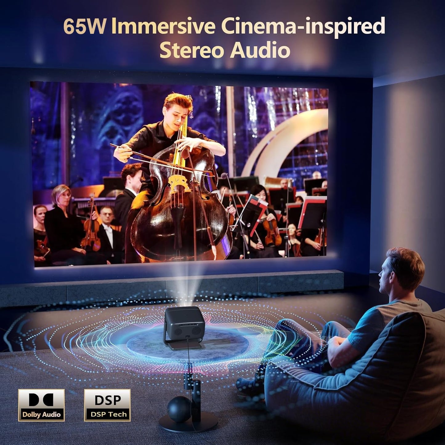 GO2 Short Throw 4K Outdoor Projector with Dolby Audio & Auto Keystone
