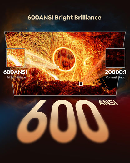 Smart Outdoor Projector with Built-In Apps WiFi Bluetooth & Auto Focus