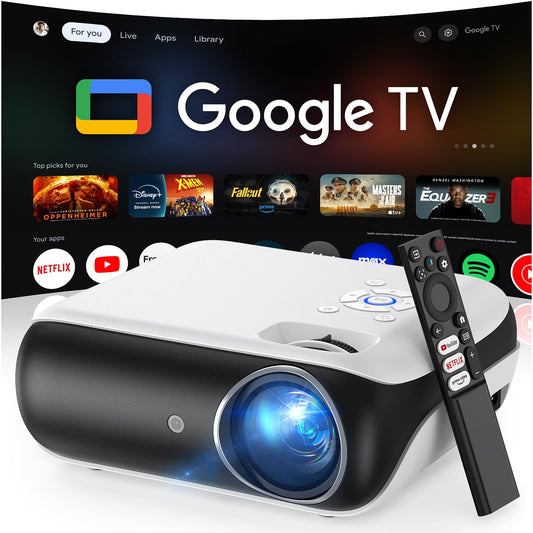 HAPPRUN Native 1080P Projector Bluetooth Home Theater Projector with Google TV