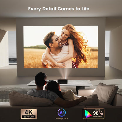 ONOAYO 4K Smart Outdoor Projector with Dolby Audio & Built-In Apps