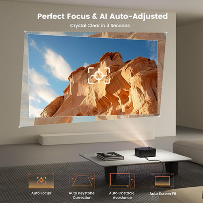 ONOAYO 4K Smart Outdoor Projector with Dolby Audio & Built-In Apps