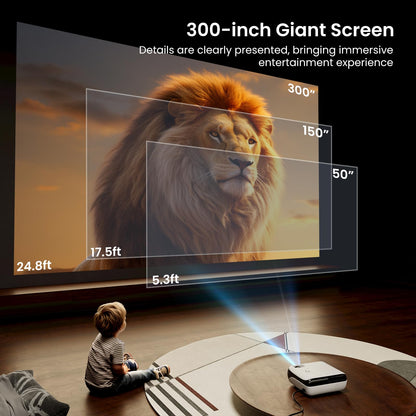 HAPPRUN Native 1080P Projector Bluetooth Home Theater Projector with Google TV