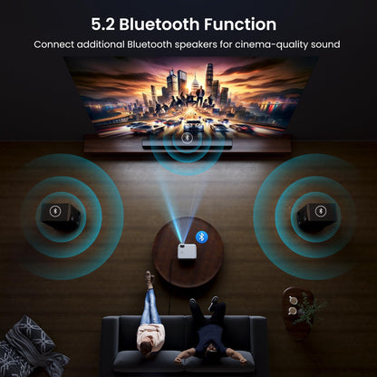 HAPPRUN Native 1080P Projector Bluetooth Home Theater Projector with Google TV