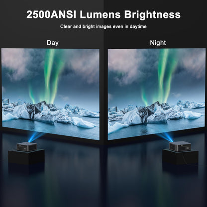 HAPPRUN Outdoor Projector 2500 ANSI Lumens Smart 4K Projector with WiFi 6