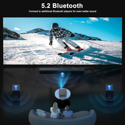 HAPPRUN Outdoor Projector 2500 ANSI Lumens Smart 4K Projector with WiFi 6