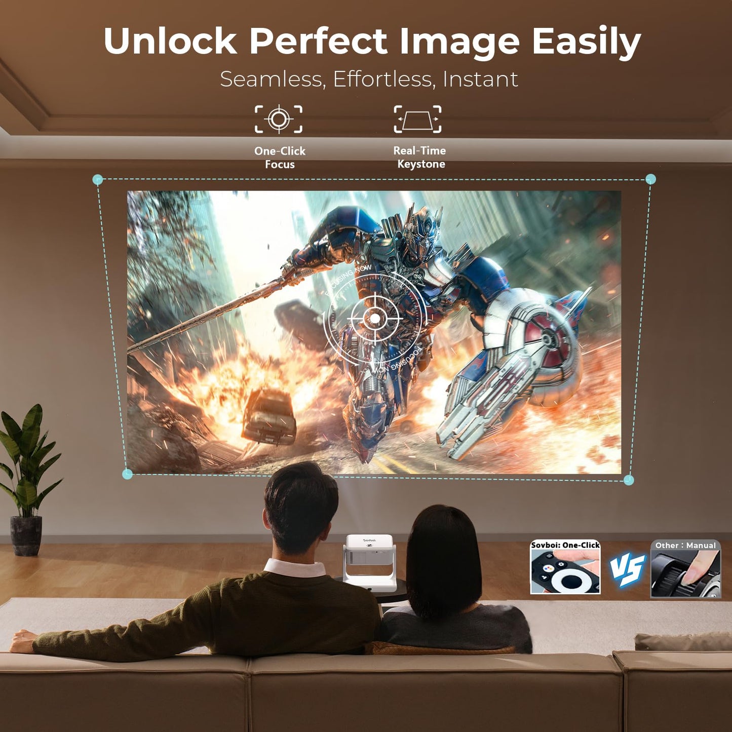 Sovboi 4K Smart Outdoor Projector with Google TV & Voice Control