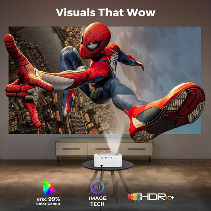 Lisowod AI Movin 2.0 4K Outdoor Projector with Official Streaming Apps