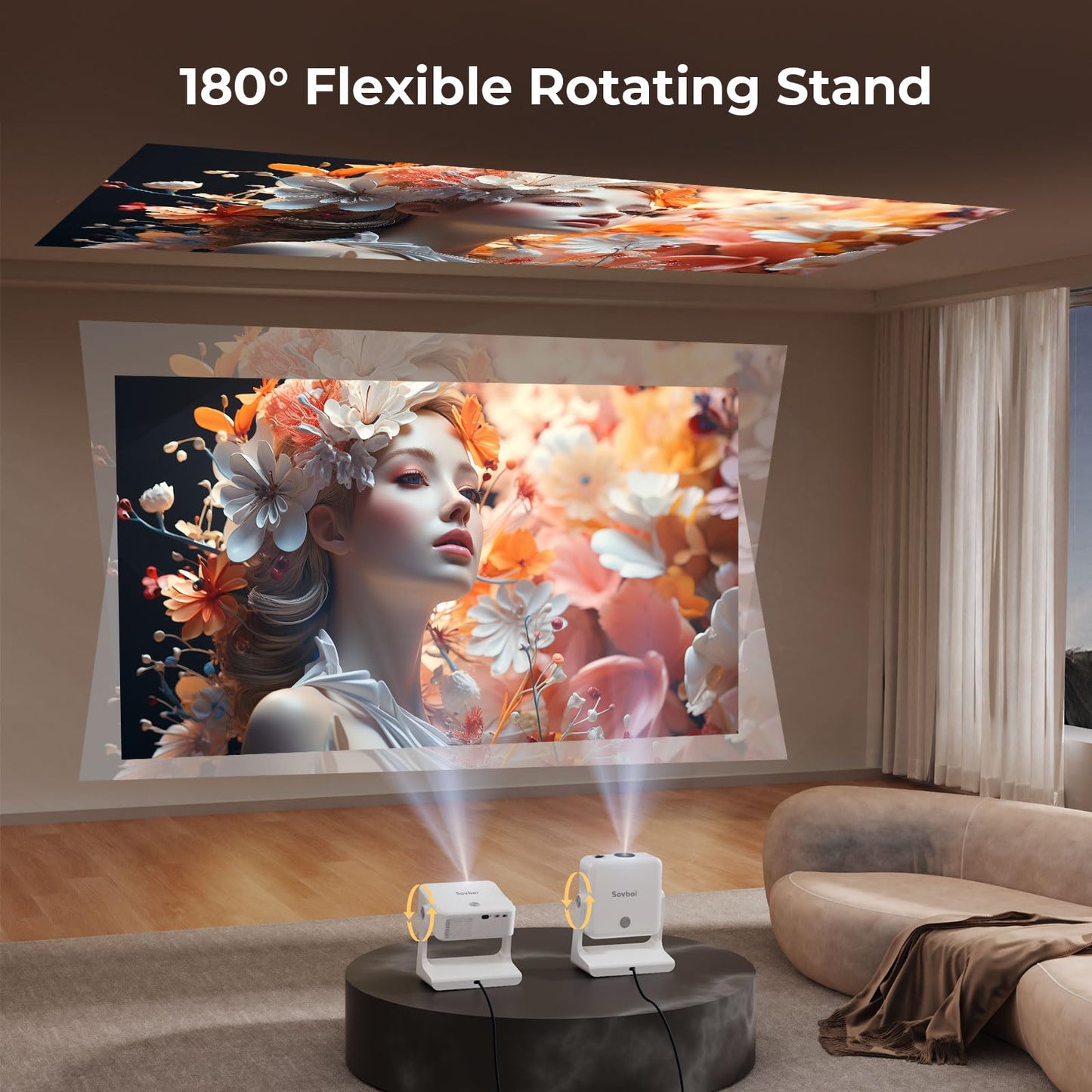 Sovboi 4K Smart Outdoor Projector with Google TV & Voice Control