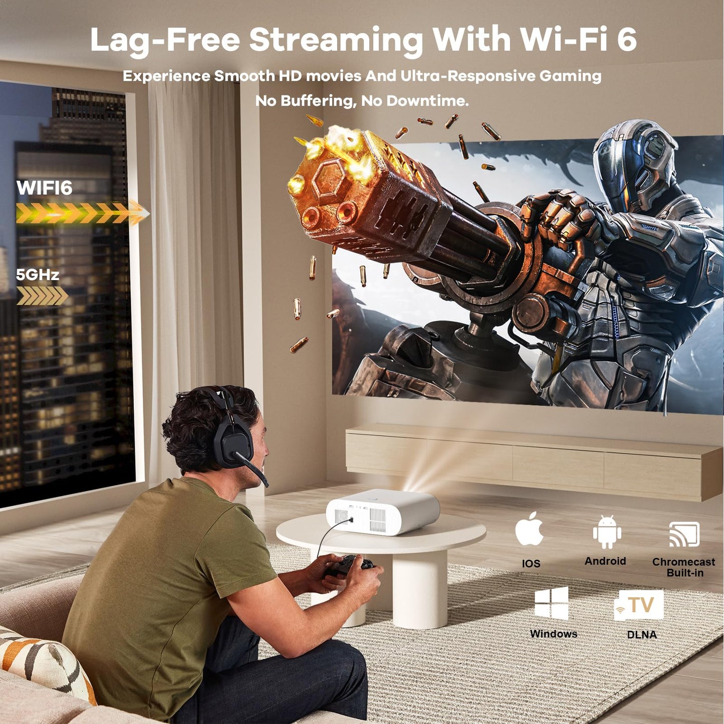 Sovboi 4K Projector with Google TV AI Voice Control & Auto Focus