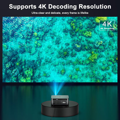 HAPPRUN Outdoor Projector 2500 ANSI Lumens Smart 4K Projector with WiFi 6