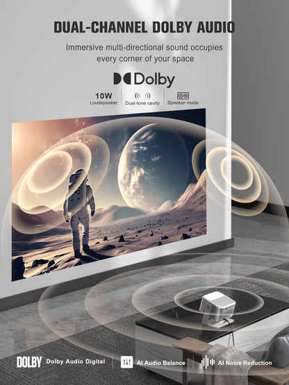 VOPLLS 4K Smart Projector Google TV Outdoor Projector with Dolby Audio