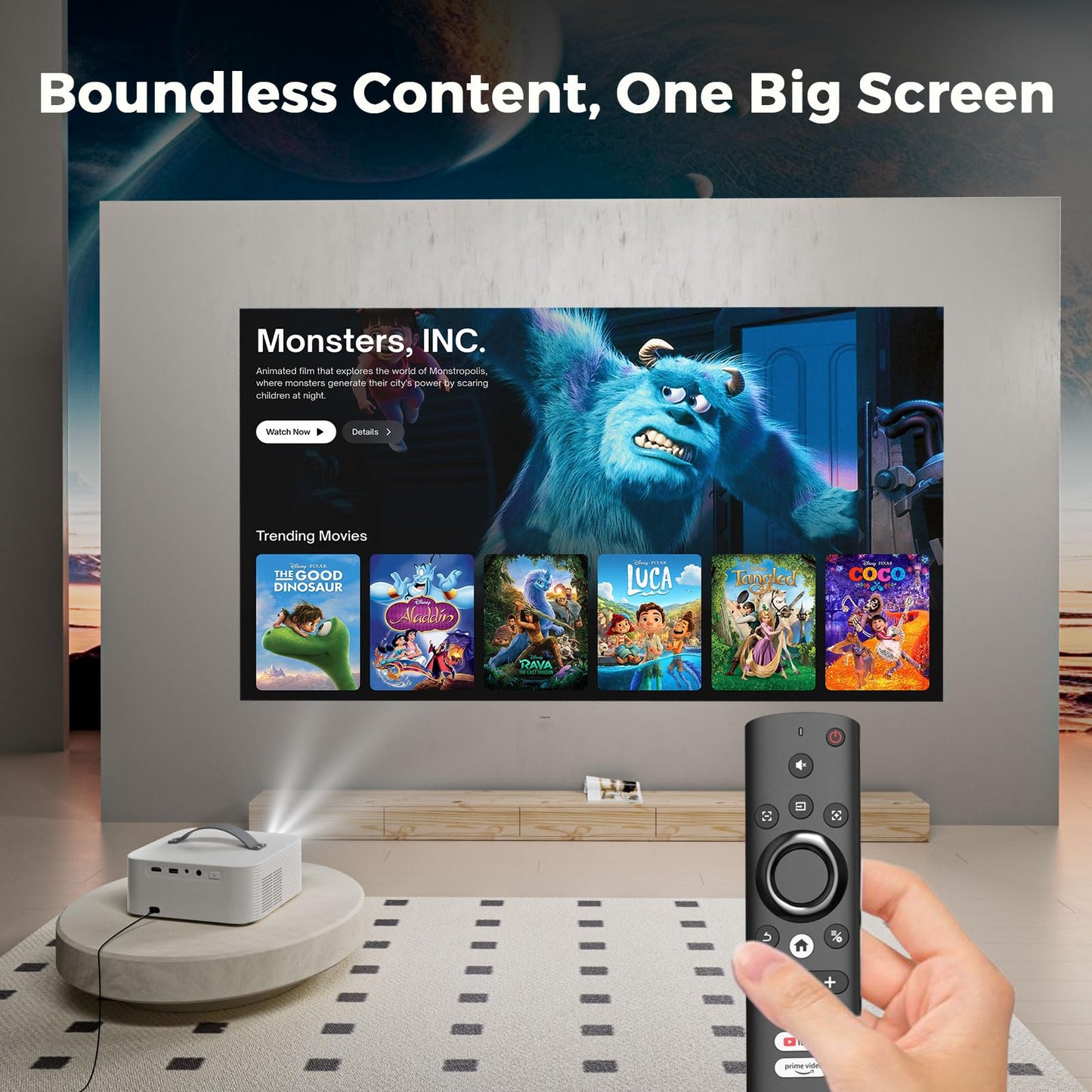 Lisowod 4K Smart Outdoor Projector with AI Auto Focus & Dolby Audio