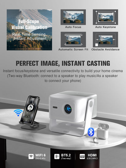 VOPLLS 4K Smart Projector Google TV Outdoor Projector with Dolby Audio